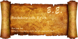 Bedekovich Erik névjegykártya